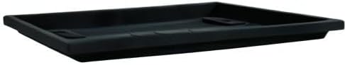 The HC Companies Venetian Rectangular Plant Tray - Lightweight Plastic Plant Saucer - Plant Drip Trays for Drainage - UV Resistant Pot Saucer for Indoor & Outdoor Use (29.5" Black, Pack of 1)