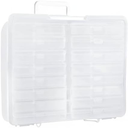 4" x 6" Photo Storage Case with Handle, 16 Inner Photo Organizer Keeper, Extra Large Storage Picture Boxes, Seed Storage, Transparent Craft Keeper (16 Pack Inner Box)