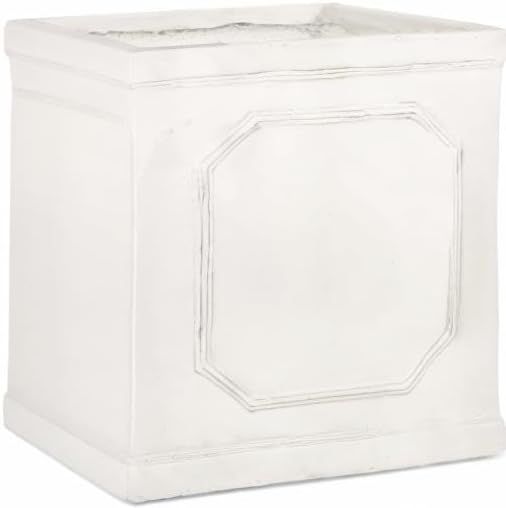 Burgos Outdoor Large Planter - Cast Stone - Antique White