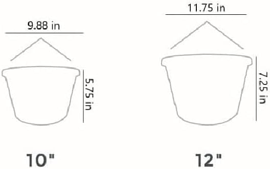 The HC Companies Euro Hanging Basket Planter Decorative 12-Inch Large Plastic Hanging Basket w/Swirl Design for Outdoor Plants | Green