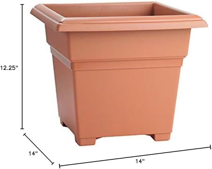 Root & Vessel, 203068 Countryside Square Tub Planter, Terra, 14-Inch
