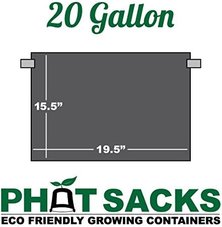HTG Supply Phat Sacks 20-Gallon Indoor/Outdoor Black Fabric Grow Pot - 25-Pack