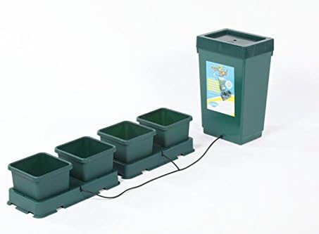 AutoPot Easy2Grow 4Pot System with Regular with 2.2 Gallon Pots and 12.4 Gallon Tank - Self-Watering, Indoor, Hydroponic System, Black