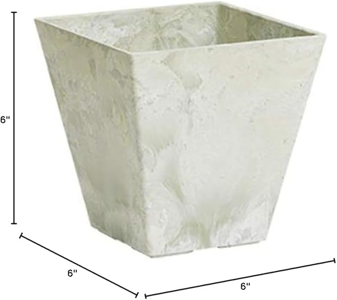 ArtStone 35066 Ella Square Planter, 6-Inch, Mint
