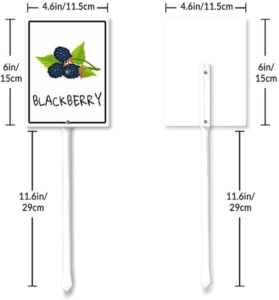 Blackberry Marker Yard Sign with Stakes 4.6in×6in, Aluminum Yard Signs, Waterproof Plant Marker Reusable Garden Stake Tags with Vegetable Names for Nursery Outdoor Garden