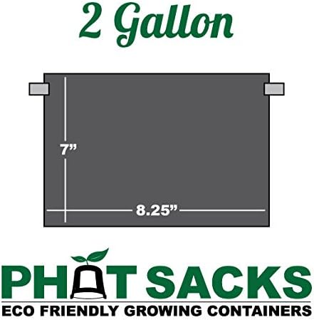 HTG Supply Phat Sacks 2-Gallon Indoor/Outdoor Black Fabric Grow Pot - 50-Pack