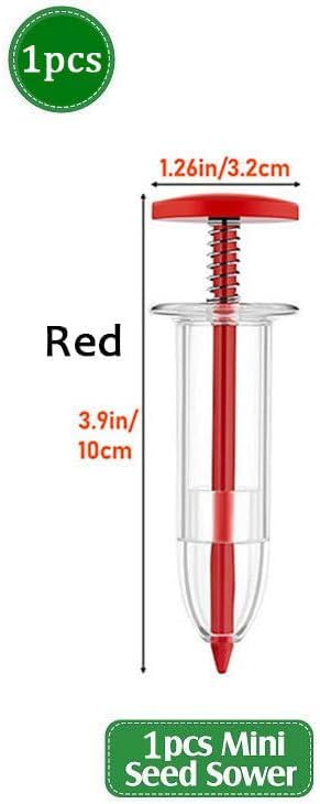 A Set of 2024 New Red Mini Seed Spreader,Mini Sowing Seed Dispenser for lawns,Handheld Seed Planter Tool,Manual Seedlings Dibber and Widger Set,Small Seed Sower for Tiny Seeds Gardening and Lawn Care