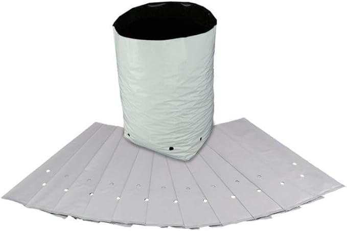 HTGSupply Indoor & Outdoor 1/2-Gallon White Poly Grow Bag Planters - 25-Pack