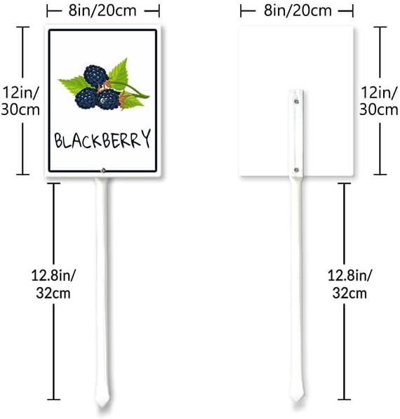 Blackberry Marker Yard Sign with Stakes 8in×12in, Aluminum Yard Signs, Waterproof Plant Marker Reusable Garden Stake Tags with Vegetable Names for Nursery Outdoor Garden