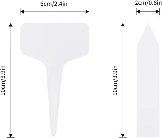 KINGLAKE 200 Pcs Plastic Plant Labels,4 Inch Waterproof Garden Plant Nursery Tags,White Plant Name Tags Markers Plant Identification Tags with Permanent Marking Pen for Garden Seedlings,Plants