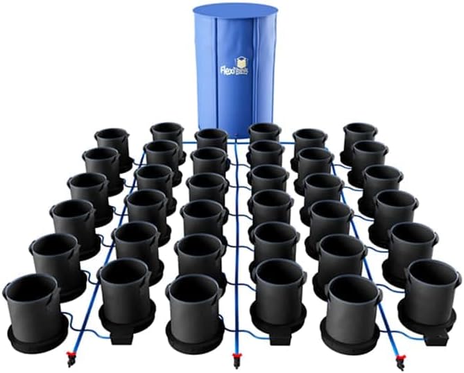 AutoPot 36 Pot XXL System with 9 Gallon Pots and 105 Gallon FlexiTank - Self-Watering, Gravity-Fed System for Hydroponics (36Pot - 9 Gallon - 105 Gallon FlexiTank) Indoor, Black