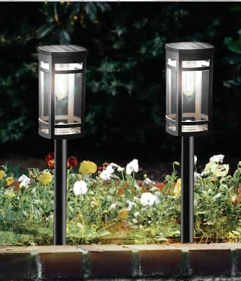 EXCMARK 12 Pack Solar Lights Outdoor Waterproof for Garden Pathway Walkway Driveway Yard Lawn Decorative Landscape Lighting. (Cool White Light, 12)