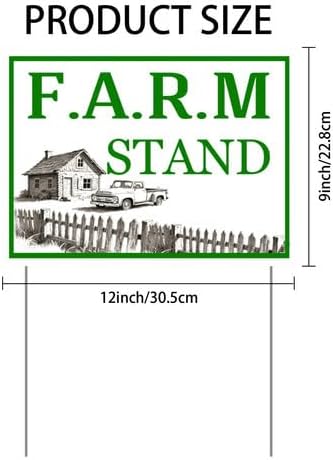 Farm Stand Yard Sign With Stake Stand Plastic Signage Double Sided Sign Funny Garden Decor 9 x 12 Inches Sturdy Rust Free Weatherproof Outdoor Use