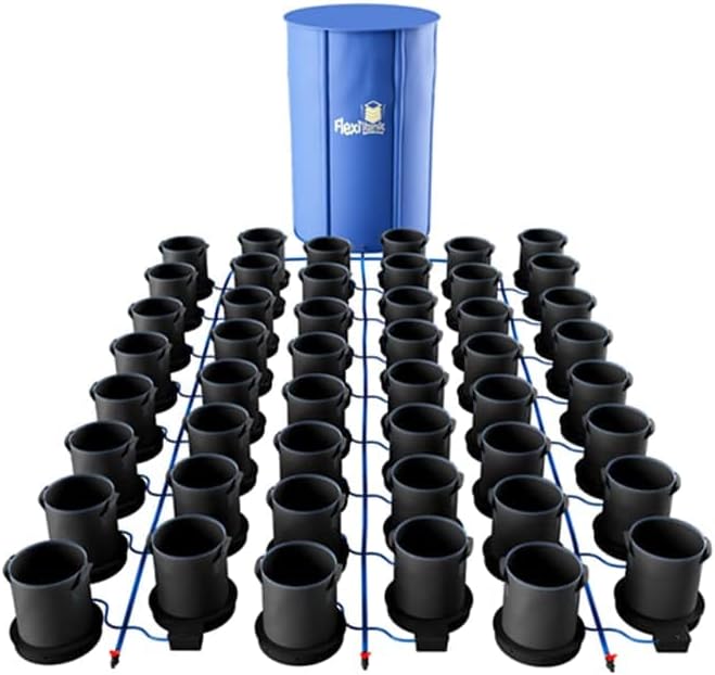 AutoPot 48 Pot XXL System with 9 Gallon Pots and 105 Gallon FlexiTank - Self-Watering, Gravity-Fed System (48Pot - 9 Gallon - 105 Gallon FlexiTank) Indoor, Black