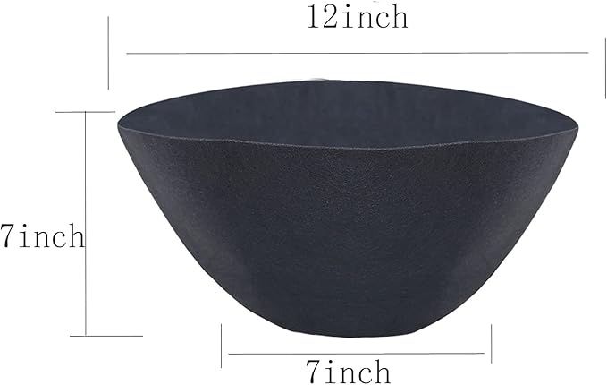 Non-Woven Fabric Plant Grow Bags Replacement Coco Liner Window Basket,Trough Shaped Wall and Deck Mount Planters,Round Hanging Basket (10-Pack, 12)