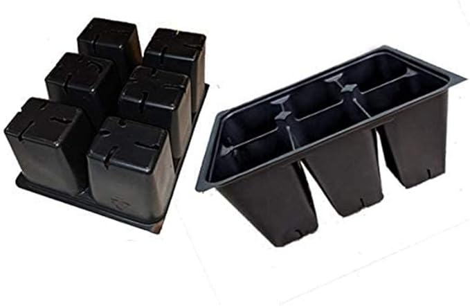Seed Starter Trays 90 DEEP Extra Large Cells Total (15 Trays of 6 Cells Each) + 16 Labels