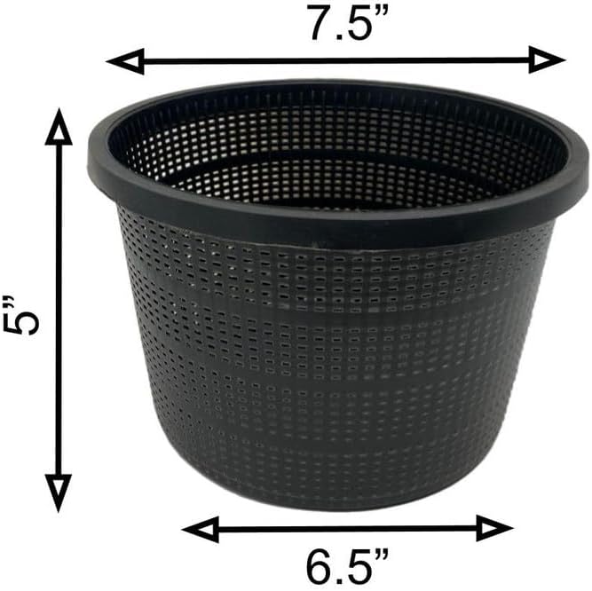 Chalily 7.5" Round Mesh Aquatic Plant Pot Great for Water Lilies, Lotus, and Other Pond Plants Round Plastic Planter for Outdoor Ponds Terrific for Aquatic Soil Plant Basket