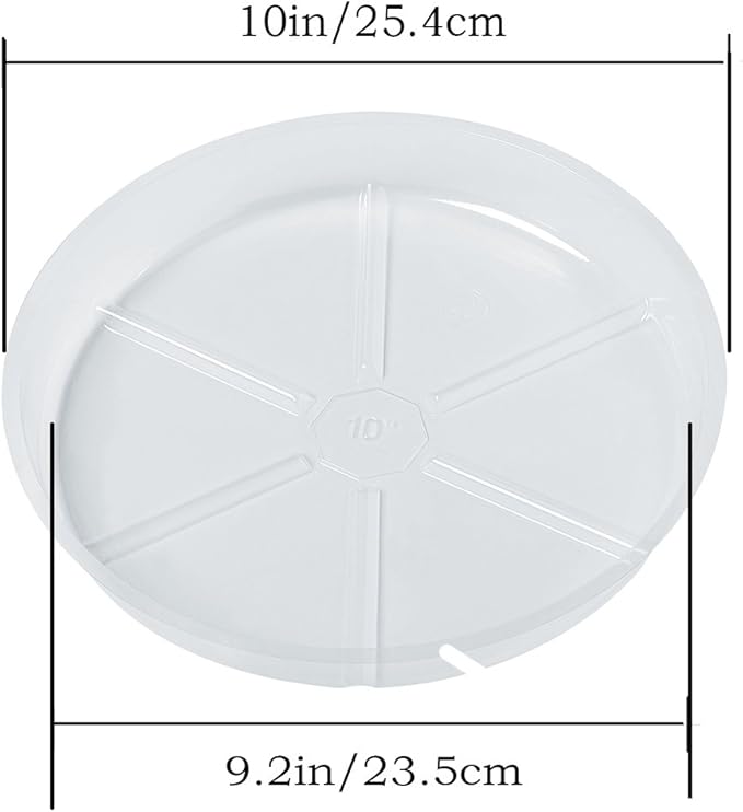 Idyllize 10 Pieces of 10 inch Clear Plastic Plant Saucer Drip Trays for pots (10")