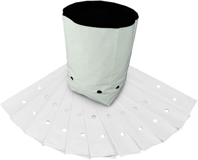 HTGSupply 50-Pack 1/2-Gallon Indoor/Outdoor Poly White Grow Bag Planters (50 Bags)