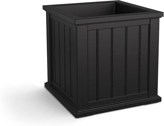 Mayne Cape Cod 20-Inch Square Planter – Self-Watering, Weather-Resistant Planter for Flowers – Durable Outdoor Design for Patio, Porch, or Entryway