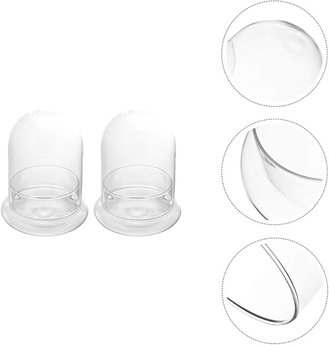DOITOOL Glass Cloche Dome Bell Jar with Airhole and Base: 2 PCS Glass Terrarium Planter Container Decorative Clear Terrarium Planter for Plants, Collectibles, 4.2 X 4.2 X 6.7 Inches
