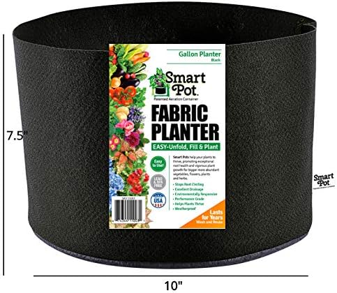 Smart Pots 3-Gallon Smart Pot Soft-Sided Container, Black