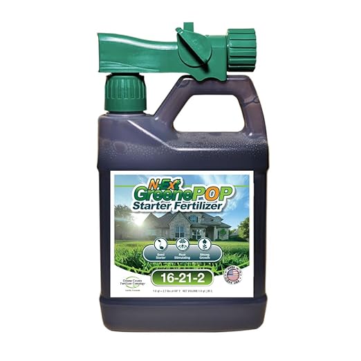 16-21-2 GreenePOP Liquid Starter Fertilizer - 1 Quart with Hose-end Sprayer (32 oz = Covers up to 2,000 sq ft) Bio-Stimulant with Sea Kelp and Humic Acid for Lawns