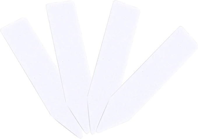Quluxe 100 Pcs 2 Inch Waterproof Plant Tags Plastic Reusable Plant Label Markers Stakes for Garden Greenhouses, White