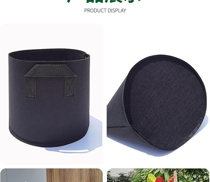 Ulalaza 5PCS Potato Grow Bags with Flap Plant Grow Bags Fabric Multi Ribbon Potato Bag Tomato Vegetable Growth Non-Woven Felt Planting Bag Transparent