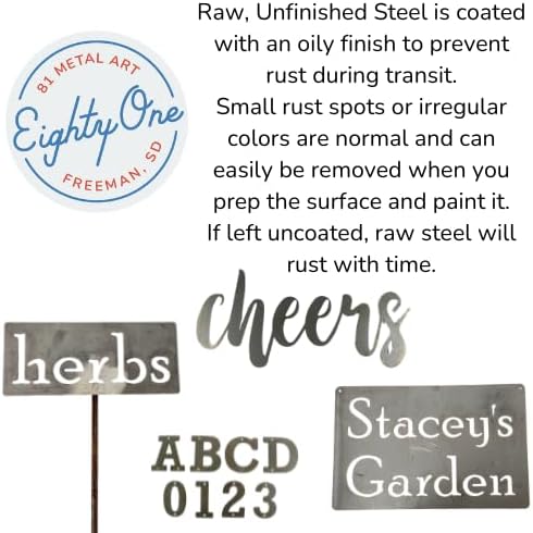 Planter Size Small Metal Garden Plant Vegetable Flower or Herb Markers 13.5 Inches Tall (parsnip, Raw, Unfinished Steel)
