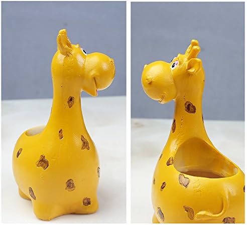 Funnuf Cute Animal Succulent Cactus Flower Planter for Home Garden Office Desktop, 1pcs, Resin Giraffe