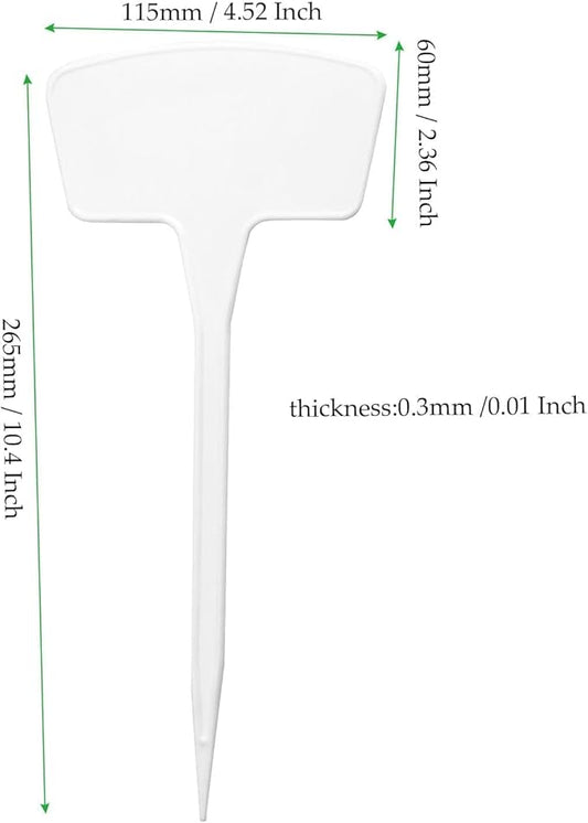60 PCS 11 Inch Large Plant Labels, Waterproof Plastic Plant Tags, Lengthen T-Type Tags Nursery Garden Labels for Gardens, Greenhouses, Yards