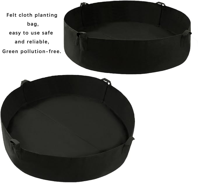 Toyfun 100 Gallon Extra Large Fabric Raised Planting Bed Round Planter Garden Grow Bag with 4 Handles Durable Felt Planter Pot for Herb Flower Vegetable Plants, Dia 50 x 12