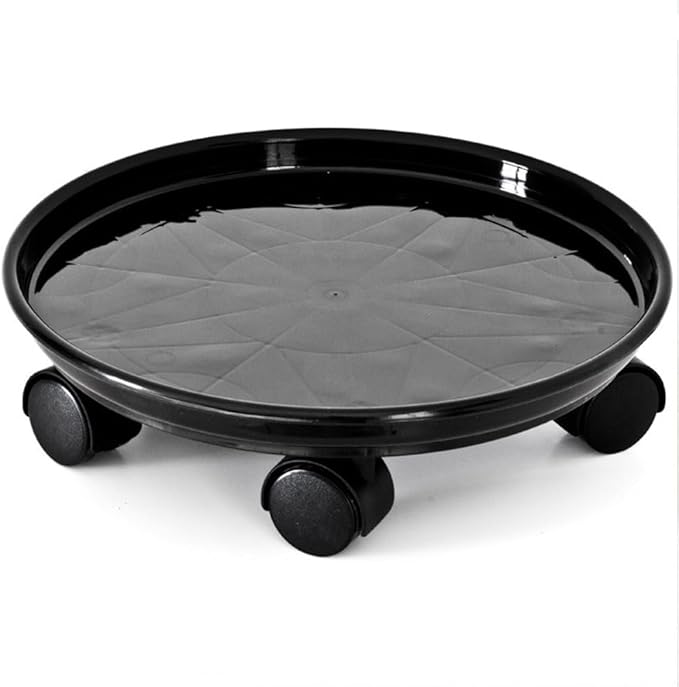 Yiting Plant Caddy with Wheels Heavy-Duty Rolling Plant Stand with Wheels Plant Dolly with Casters for Indoor and Outdoor Plant Roller Base Plant Saucer Mover (15.5 inch, Black)