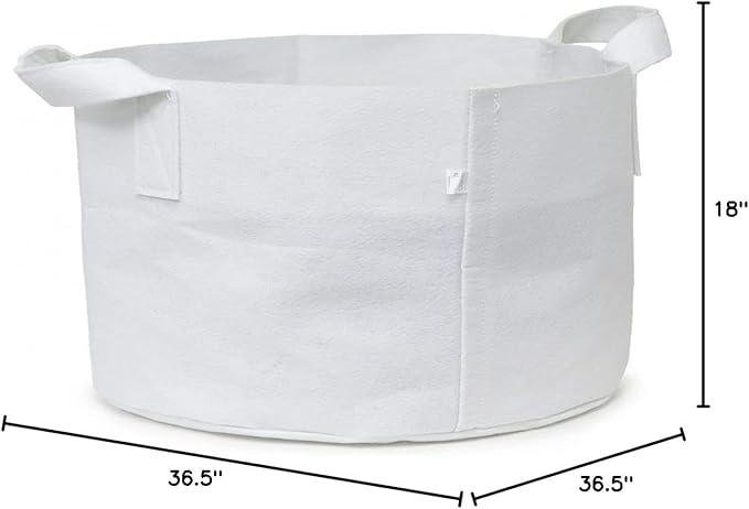 247Garden 2-Pack 80-Gallon Aeration Fabric Pot/Plant Grow Bag/Raised Garden Bed w/Handles (300GSM, White, 18H x 36.5D)