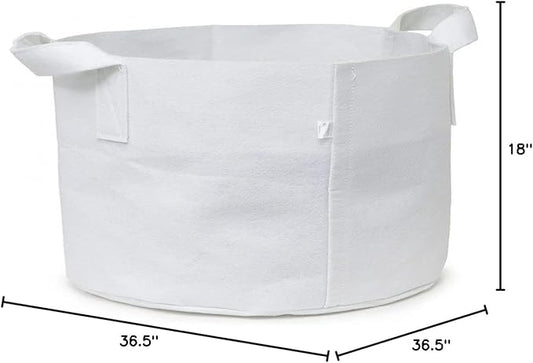 247Garden 2-Pack 80-Gallon Aeration Fabric Pot/Plant Grow Bag/Raised Garden Bed w/Handles (300GSM, White, 18H x 36.5D)