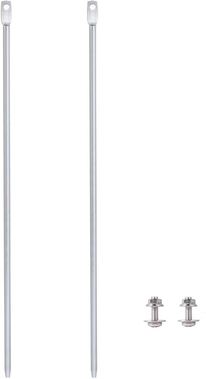 Kichwit 15.7" Metal Stakes for Yard Signs, 5/16 Inch Thickness, Stainless Steel Hardware Included