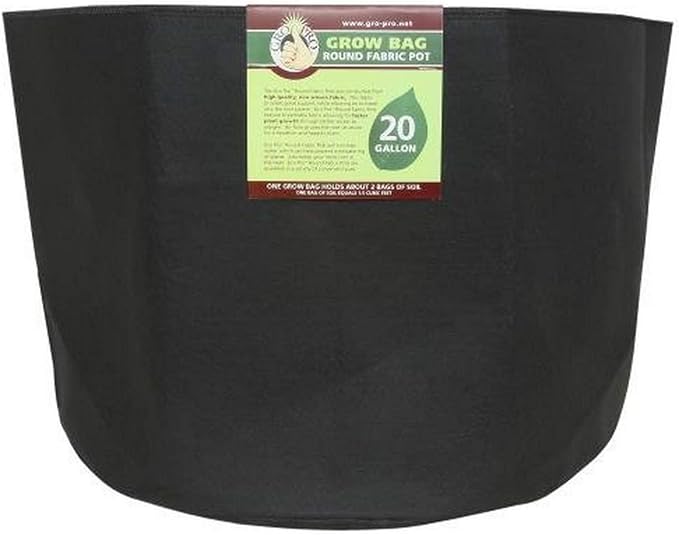 Gro Pro Premium Round Fabric Pot 20 Gallon, Black