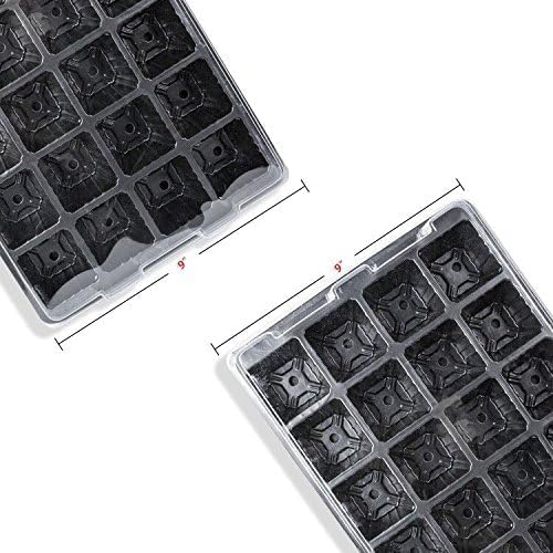 LOVEDAY 10 Pack -240 Cells -24 Grow Trays with Humidity Dome and Cell Insert - Mini Propagator for Seed Starting and Growing Healthy Plants Durable Reusable and Recyclable