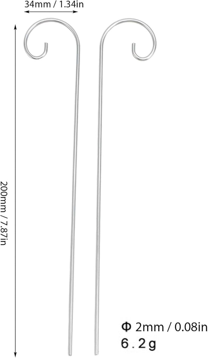 30PCS Plant Label Hooks for Outdoor Plants, Stainless Steel Plant Label Hooks Holder Garden Markers Stake Plant Sign Stake Rustproof Garden Tag Holder for Flower Pot Bonsai 200mm