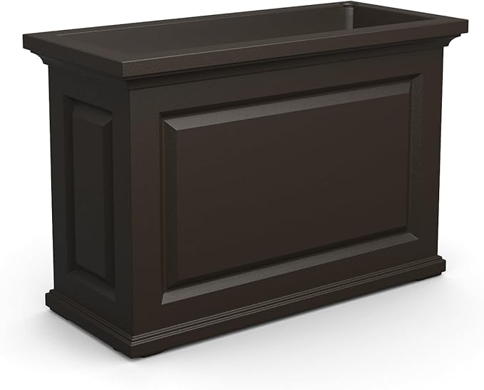 Mayne Nantucket Trough Planter – Self-Watering, Weather-Resistant Planter for Flowers – Durable Outdoor Design for Patio, Porch, or Entryway