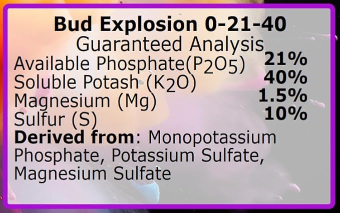 Bud Explosion PK Bloom Budding Fruiting Flowering Booster for Soil and Hydroponics