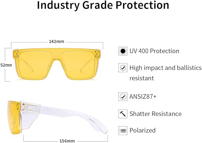 Polarized Sunglasses for Men Women Impact Resistance Z87.1safety UV400 Protection light weight for Workers