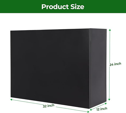 Metal Tall Rectangular Planter 32" L x 12" W x 24" H, Rectangular Galvanized Steel Raised Garden Bed with Drainage Holes & Removable Shelf, Tall Porch Planters Outdoor for Patio, Porch, Yard & Balcony
