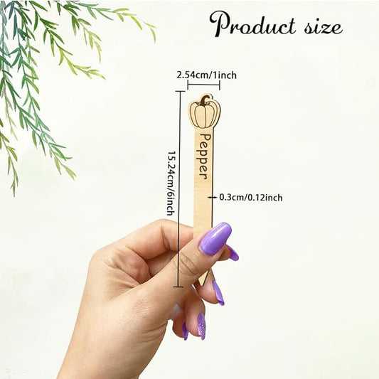 arricraft 15 Pcs Vegetable Theme Wooden Plant Tags, Vertical Strips Shape Waterproof Garden Stake Plant Marker for Indoor Outdoor Potted Nursery Marker Decoration Accessories 6x1 inch