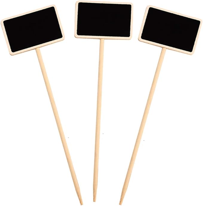 20 Pcs Mini Wood Chalkboard Stakes Gardening Plant Tags Markers Plant Labels Decorative Signs Place Cards