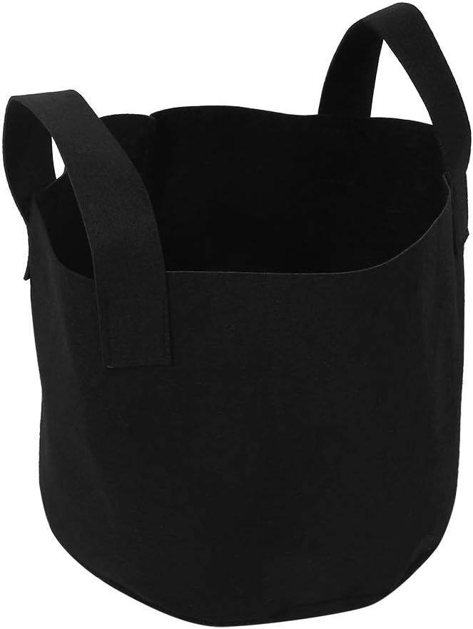 Black Felt Plants Growing Bag, Plant Grow Bags Garden Bag to Grow Vegetables, Vegetable Potato Planter Containers Flower Aeration Planting Pot Container for Planting Potatoes (3 Gallon (20 x 25cm))