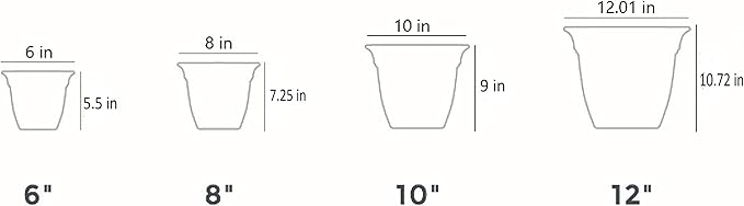 The HC Companies 8 Inch Eclipse Square Planter with Saucer - Indoor Outdoor Plant Pot for Flowers, Vegetables, and Herbs, Slate Blue (Pack of 2)