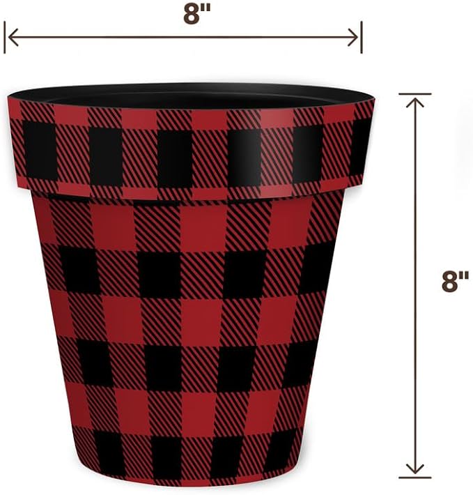 Briarwood Lane Red and Black Buffalo Check Small Planter