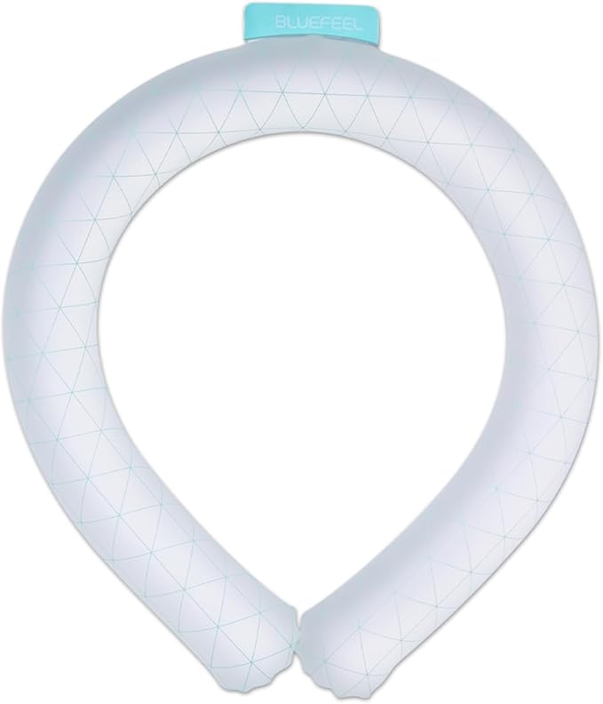 BLUEFEEL Neck Cooler Ice Ring | Wearable Cooling Tube Neck Wrap with Gel Ice Pack | Personal Air Conditioner for Heat Relief, Outdoor Activities, Hot Summer - Instant Freeze Below 64°F (Grid)